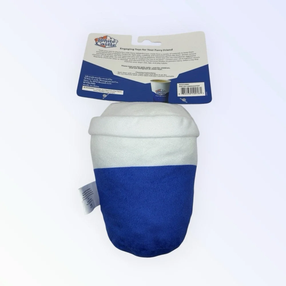 White Castle Chicken Plush Dog Toy‎ It Squeeks! Pet Toy New